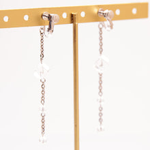 Load image into Gallery viewer, イヤリング クォーツ ラインストーン クリアカラー キューブ ロング 150142