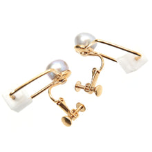 画像をギャラリービューアに読み込む, イヤリング 淡水パール カルサイト グレー ホワイト ゴールド キューブ ジオメトリック 150169