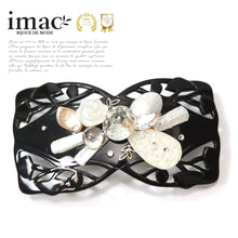 画像をギャラリービューアに読み込む, 白蝶貝とボヘミアングラス、淡水パールの組み合わせが華やかなヘアバレッタ