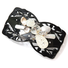 画像をギャラリービューアに読み込む, 白蝶貝とボヘミアングラス、淡水パールの組み合わせが華やかなヘアバレッタ