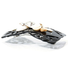 画像をギャラリービューアに読み込む, 白蝶貝とボヘミアングラス、淡水パールの組み合わせが華やかなヘアバレッタ