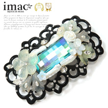 画像をギャラリービューアに読み込む, 上質なボヘミアングラスをあしらい、高級感あふれるバレッタ