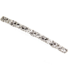 画像をギャラリービューアに読み込む, バレッタ レースメタル ボタニカル シルバー ロング 留金10cm 150332