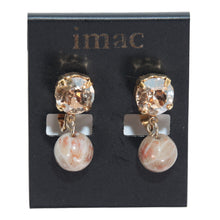 画像をギャラリービューアに読み込む, イヤリング コーラルフォッシル ラインストーン ベージュ ハンギング 150479
