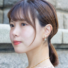 画像をギャラリービューアに読み込む, イヤリング コーラルフォッシル ラインストーン ベージュ ハンギング 150479