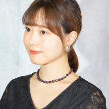 画像をギャラリービューアに読み込む, ネックレス ラインストーン アメシスト パープル ショート 150508