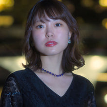 画像をギャラリービューアに読み込む, ネックレス ラインストーン アメシスト パープル ショート 150508