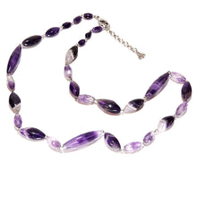 画像をギャラリービューアに読み込む, 様々なフォルムのアメシストを組み合わせたロングネックレス