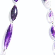 画像をギャラリービューアに読み込む, 様々なフォルムのアメシストを組み合わせたロングネックレス