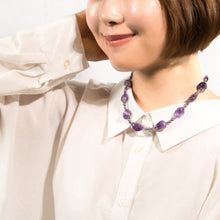 画像をギャラリービューアに読み込む, ネックレス アメシスト 淡水パール パープル ショート 150534
