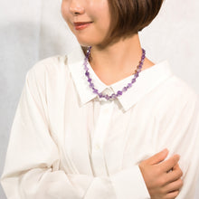 画像をギャラリービューアに読み込む, ネックレス アメシスト パープル キューブ ショート 150537