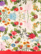 Load image into Gallery viewer, スカーフ ウール シルク レッド フラワー 150607