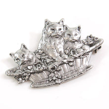 画像をギャラリービューアに読み込む, ブローチ キャット シルバー 150626