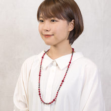 画像をギャラリービューアに読み込む, ネックレス ガーネット ボヘミアングラス ロング レッド 150754