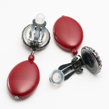 Load image into Gallery viewer, イヤリング ボヘミアングラス レッド ハンギング 150756