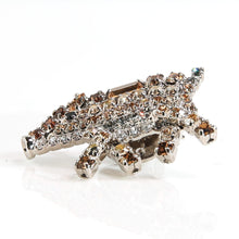 画像をギャラリービューアに読み込む, バッジ ラインストーン ブラウン ベージュ うりぼう いのしし 150787 メール便