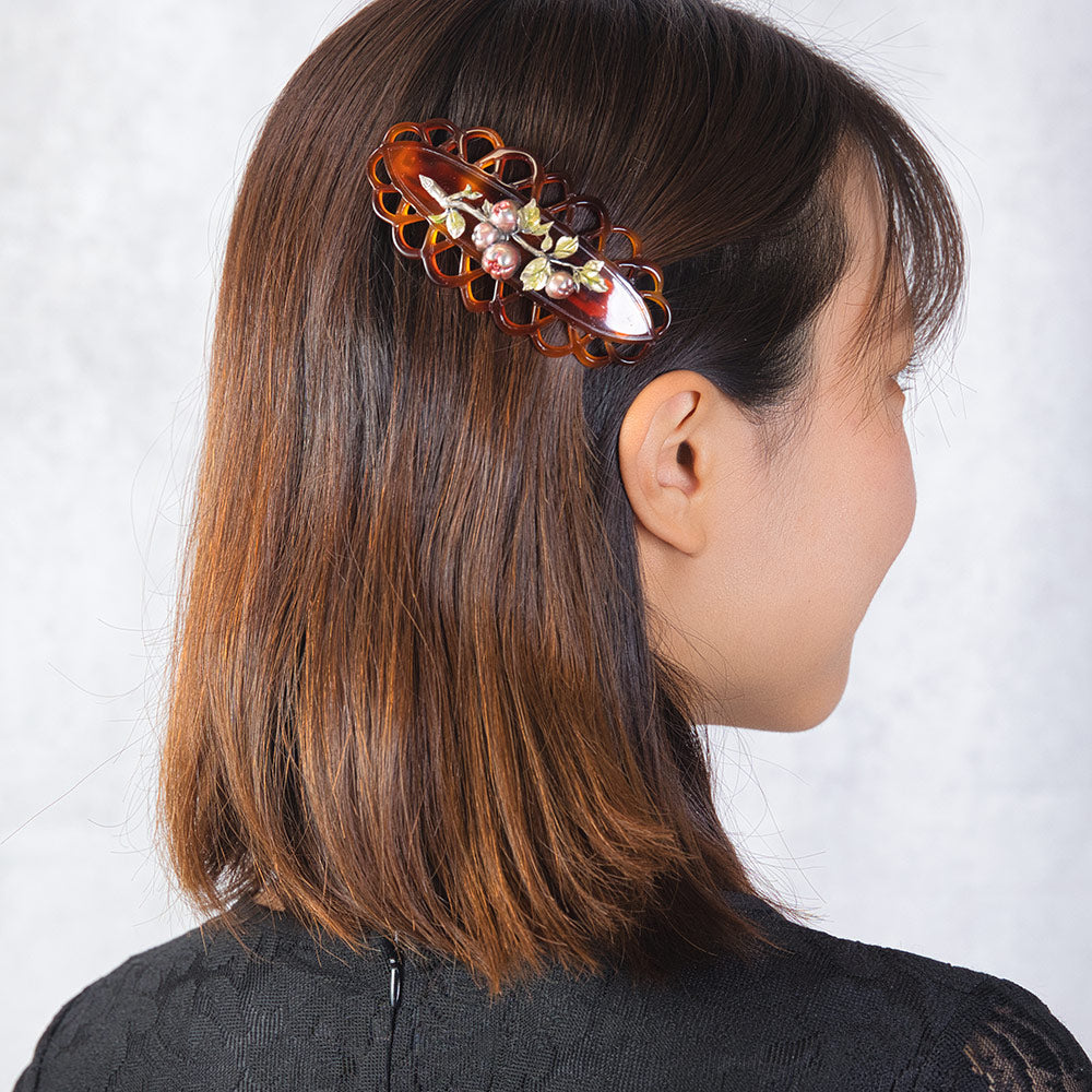 新しい女性金属のヘア爪エレガントなゴールドの花ヘア