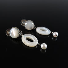 画像をギャラリービューアに読み込む, 上品な光沢が美しい白蝶貝のイヤリング