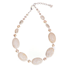 画像をギャラリービューアに読み込む, ネックレス コーラルフォッシル マーブル 淡水パール ショート 150875