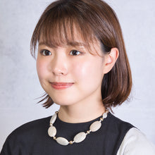 画像をギャラリービューアに読み込む, ネックレス コーラルフォッシル マーブル 淡水パール ショート 150875