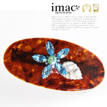 画像をギャラリービューアに読み込む, バレッタ ラインストーン ブルー フラワー 149769