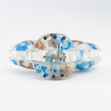 画像をギャラリービューアに読み込む, ヘアクリップ ローズ ラインストーン ホワイト ブルー ブラウン Sサイズ 150893