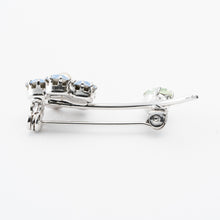 画像をギャラリービューアに読み込む, ブローチ ラインストーン フラワー パール ブルー 150895 メール便