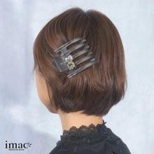 Load image into Gallery viewer, ヘアクリップ スターリリー ラインストーン グレー イエロー フラワー 150898