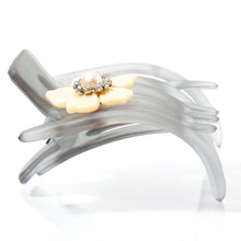 画像をギャラリービューアに読み込む, ボヘミアングラスの花モチーフをあしらったクリップ「スターリリー」