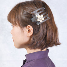 画像をギャラリービューアに読み込む, ボヘミアングラスの花モチーフをあしらったクリップ「スターリリー」