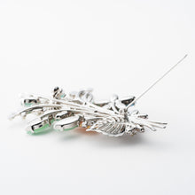 画像をギャラリービューアに読み込む, ブローチ ラインストーン ボヘミアングラス パール フラワー パステルカラー 150954