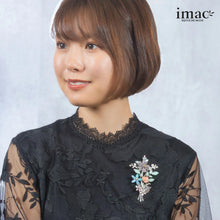 画像をギャラリービューアに読み込む, ブローチ ラインストーン ボヘミアングラス パール フラワー パステルカラー 150954