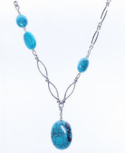 Load image into Gallery viewer, ネックレス ターコイズ 天然石 オーバル ペンダント 2WAY 150966