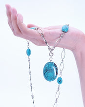 Load image into Gallery viewer, ネックレス ターコイズ 天然石 オーバル ペンダント 2WAY 150966