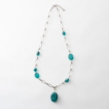 Load image into Gallery viewer, ネックレス ターコイズ 天然石 オーバル ペンダント 2WAY 150966
