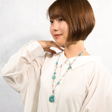 Load image into Gallery viewer, ネックレス ターコイズ 天然石 オーバル ペンダント 2WAY 150966