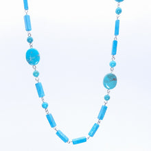 画像をギャラリービューアに読み込む, ネックレス ターコイズ 天然石 オーバル レクタングル ロング 150967