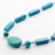 画像をギャラリービューアに読み込む, ネックレス ターコイズ 天然石 オーバル レクタングル ロング 150967