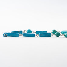 画像をギャラリービューアに読み込む, ネックレス ターコイズ 天然石 オーバル レクタングル ロング 150967