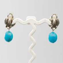 Load image into Gallery viewer, イヤリング ターコイズ クォーツ 天然石 ブルー ホワイト 150998