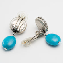 Load image into Gallery viewer, イヤリング ターコイズ クォーツ 天然石 ブルー ホワイト 150998
