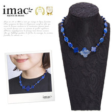 画像をギャラリービューアに読み込む, ネックレス ラピスラズリ フラワー ブルー ショート 151002