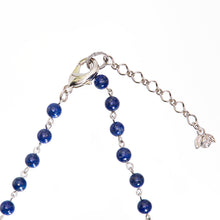 画像をギャラリービューアに読み込む, ネックレス ラピスラズリ フラワー ブルー ショート 151002