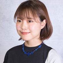 画像をギャラリービューアに読み込む, ネックレス ラピスラズリ フラワー ブルー ショート 151002