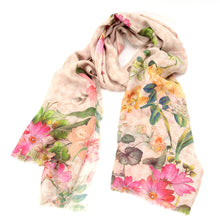 画像をギャラリービューアに読み込む, スカーフ コットン リネン レーヨン ベージュ ピンク イエロー 水仙 151041