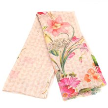 画像をギャラリービューアに読み込む, スカーフ コットン リネン レーヨン ベージュ ピンク イエロー 水仙 151041