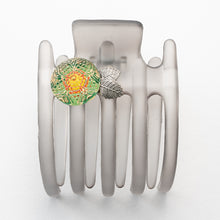 画像をギャラリービューアに読み込む, ヘアクリップ スターリリー ボヘミアングラス グレー グリーン 葉 151062