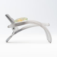 画像をギャラリービューアに読み込む, ヘアクリップ スターリリー ボヘミアングラス グレー グリーン 葉 151062