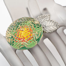 画像をギャラリービューアに読み込む, ヘアクリップ スターリリー ボヘミアングラス グレー グリーン 葉 151062