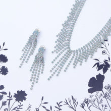 Load image into Gallery viewer, ネックレス&イヤリングセット ラインストーン パステルグリーン 129148 129149